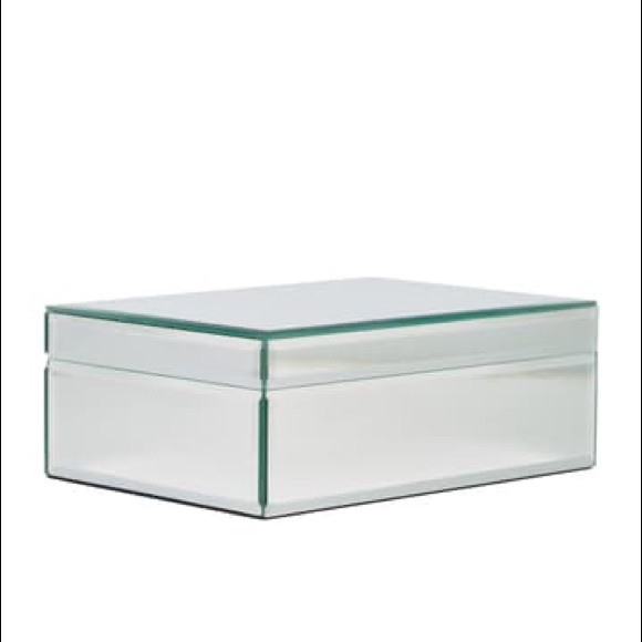 NWT Nordstrom Rack Large Glass Mirror Jewelry Box - Picture 1 of 3